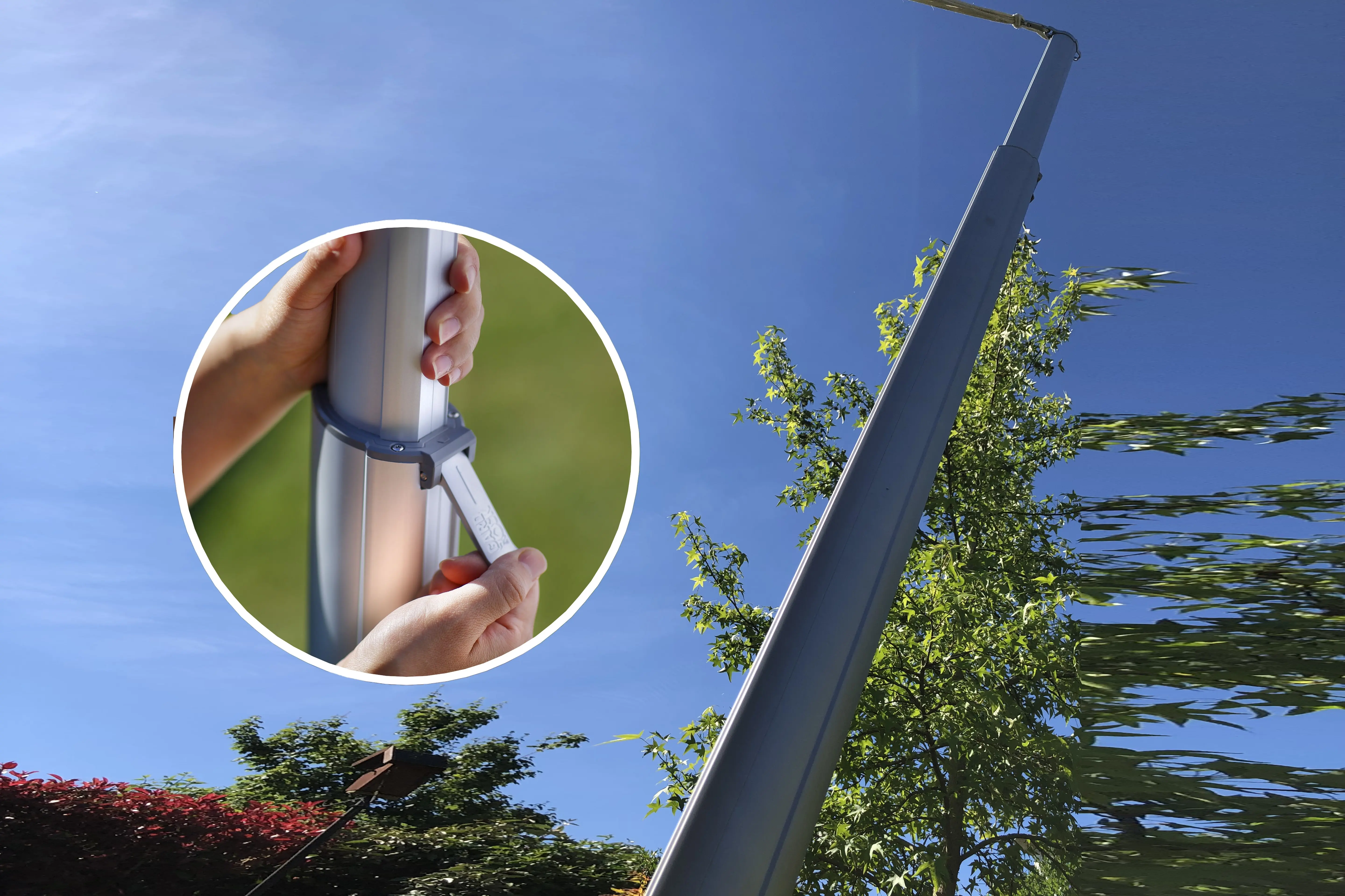 Gard&Rock telescopic shade sail pole adjustment system