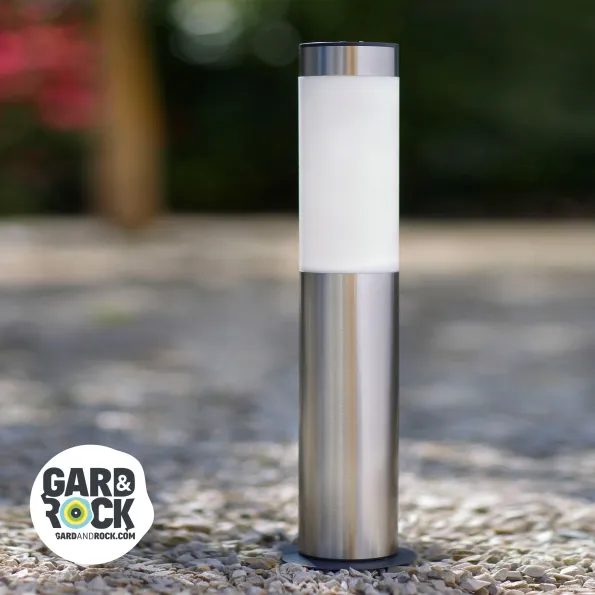 Stainless steel solar LED bollard, waterproof mini outdoor lamp post for garden or patio