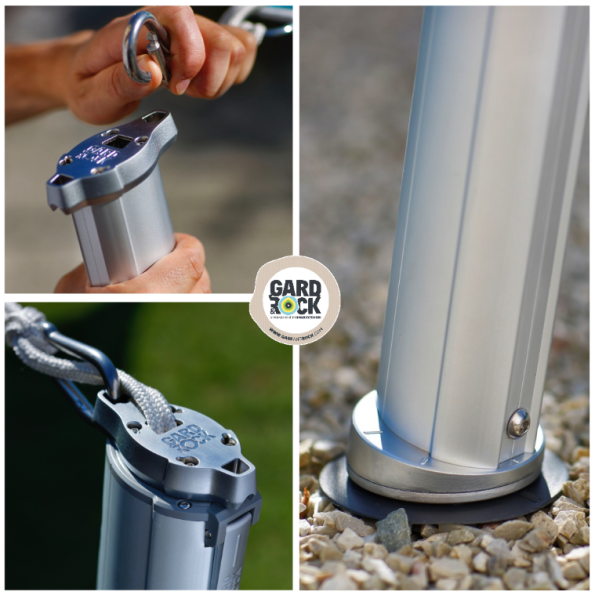 Gard & Rock design shade sail mast in anodized aluminum