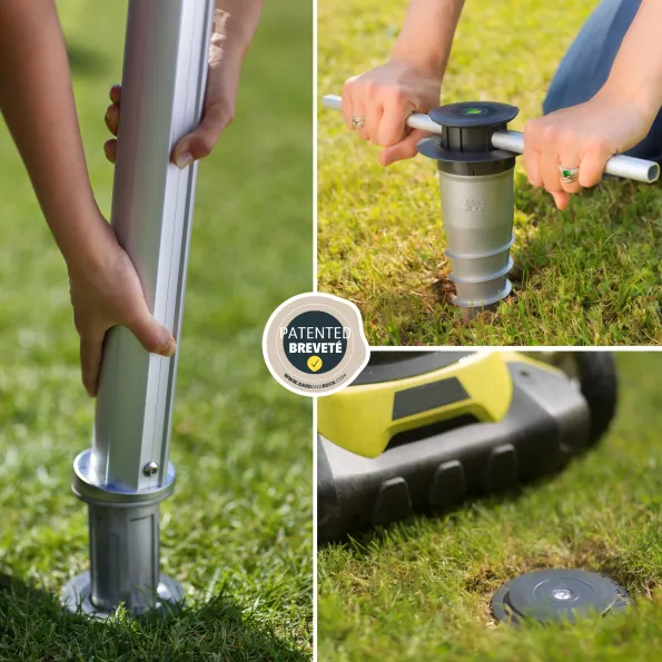 Aluminum pole for solar sail near the pool, UV protective shade for outdoor relaxation