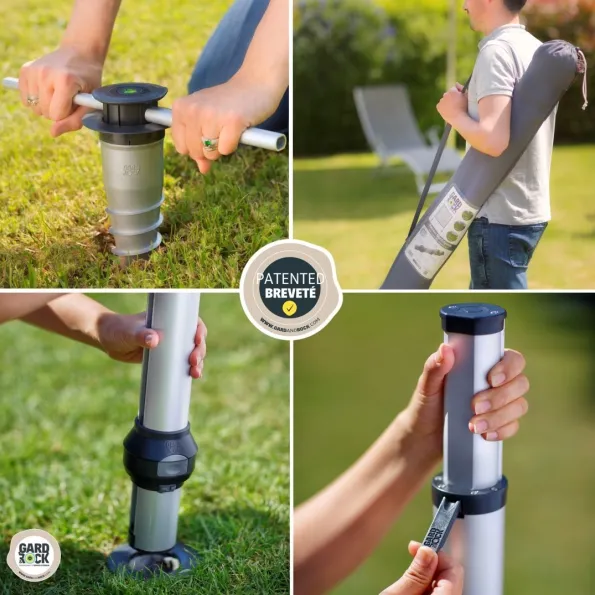 Garden tennis poles with adjustable height, ideal for kids' fun or light competition with friends