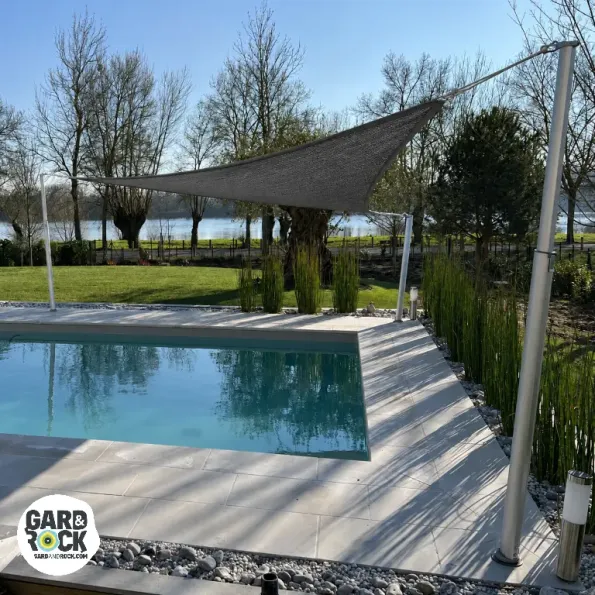 Solar sail mounting on veranda and terrace, strategic shading for outdoor furniture
