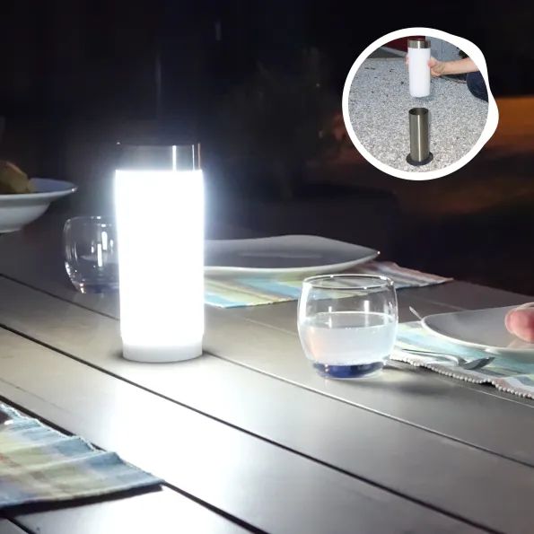Removable LED lantern, portable solar lamp for table or ambient lighting