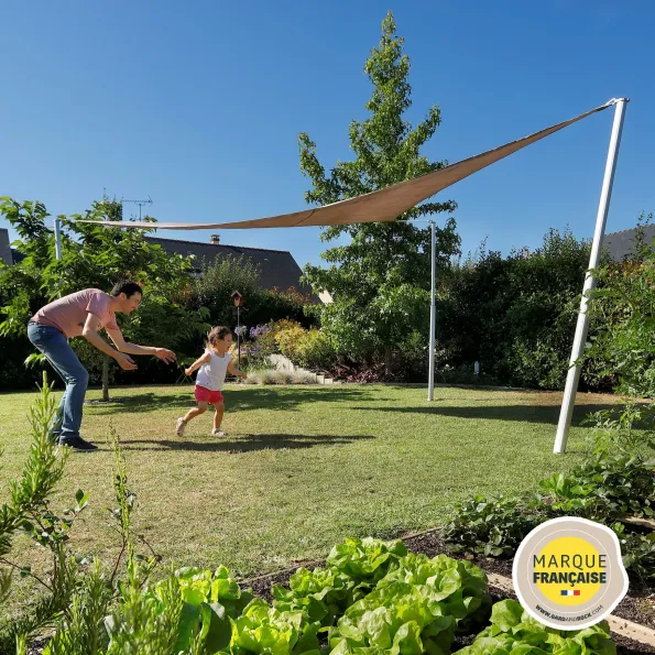 Telescopic and customizable solar sail gazebo, lightweight pergola to shade the terrace
