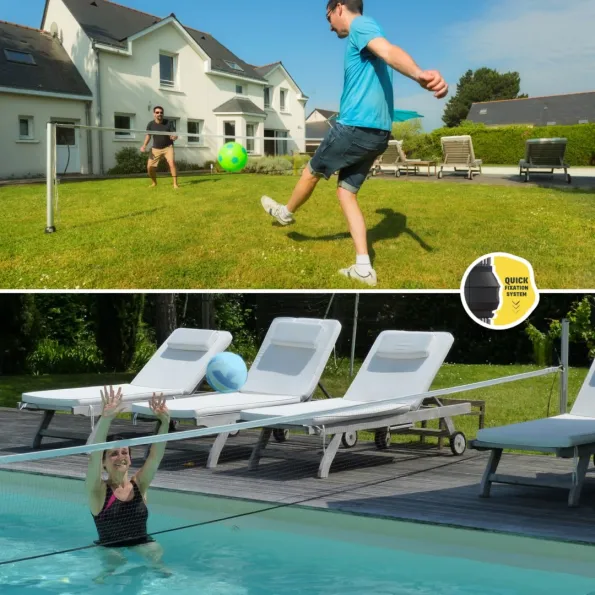 Tennis-Ball garden posts, Aqua-volley posts for Gard & Rock pools