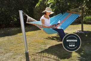 Stylish removable pole for hammock installation with or without trees