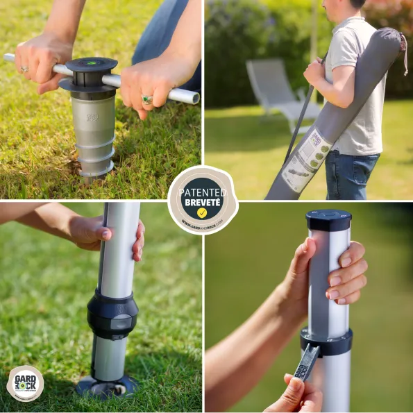 Telescopic poles for tennis, badminton, volleyball to clip to the ground Gard & Rock