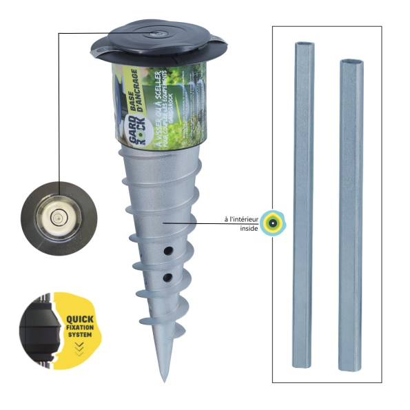 Gard & Rock anchor base with screw bar and level