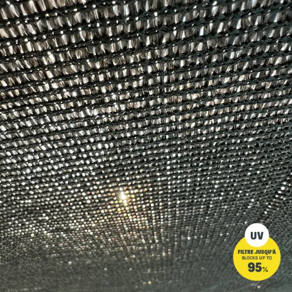 Breathable shade sail for terrace or garden, airy fabric providing effective sun protection.