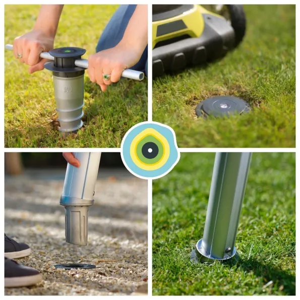 Mât voile d'ombrage amovible à ancrer au sol Gard&Rock