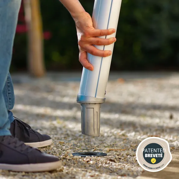 Removable ground-anchored post for shade sail, strong and durable outdoor fixing